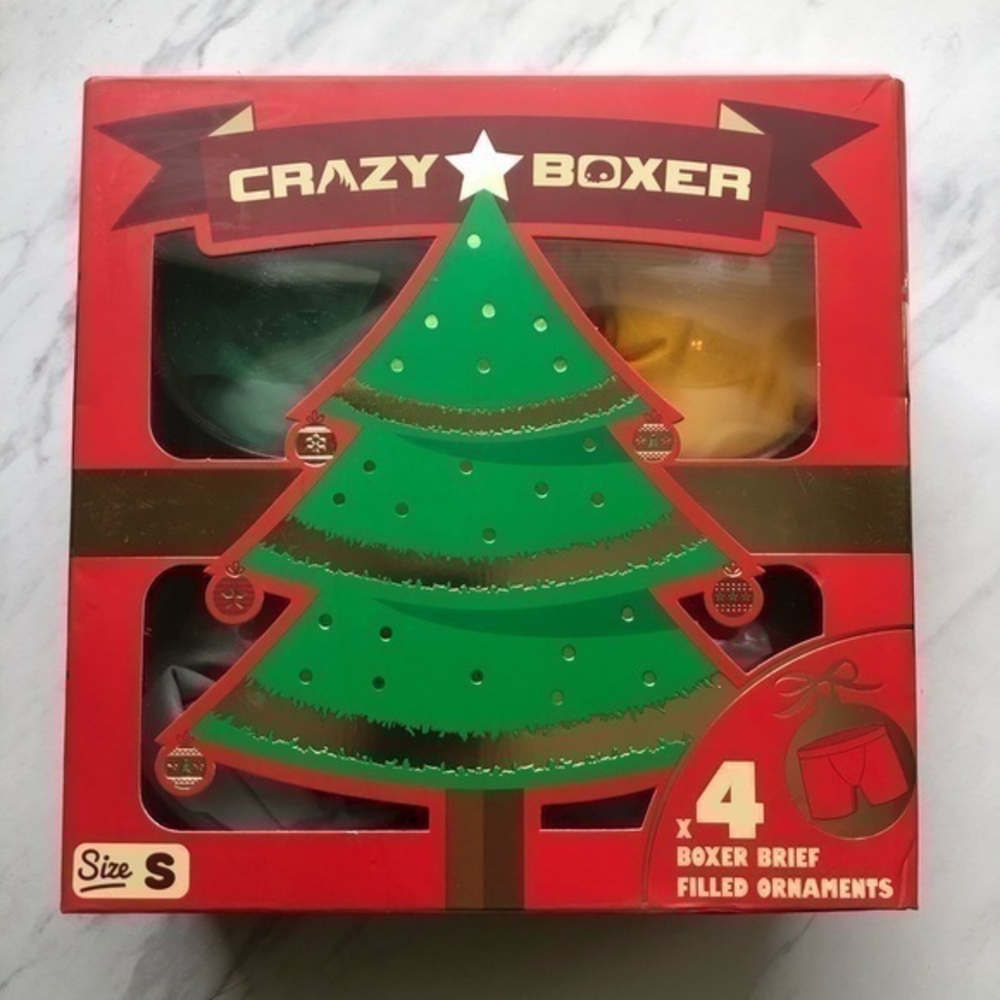 Crazy Boxer 4 Boxer Brief In Ornaments Box Set NWT